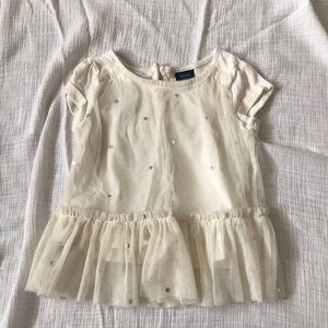 Baby gap cream, little sparkle peplum/tutu top - 18-24m